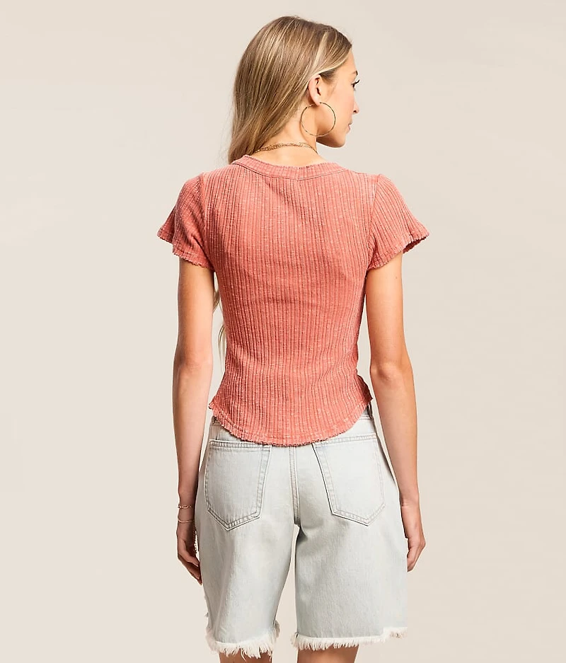 Washed Henley Top