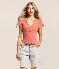 Washed Henley Top