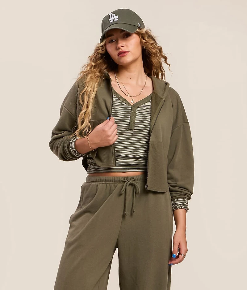 Inset Cropped Hoodie