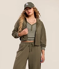Inset Cropped Hoodie