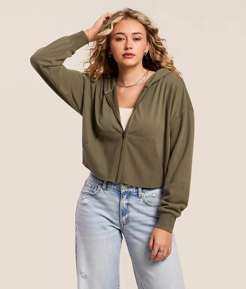 Inset Cropped Hoodie