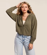 Inset Cropped Hoodie