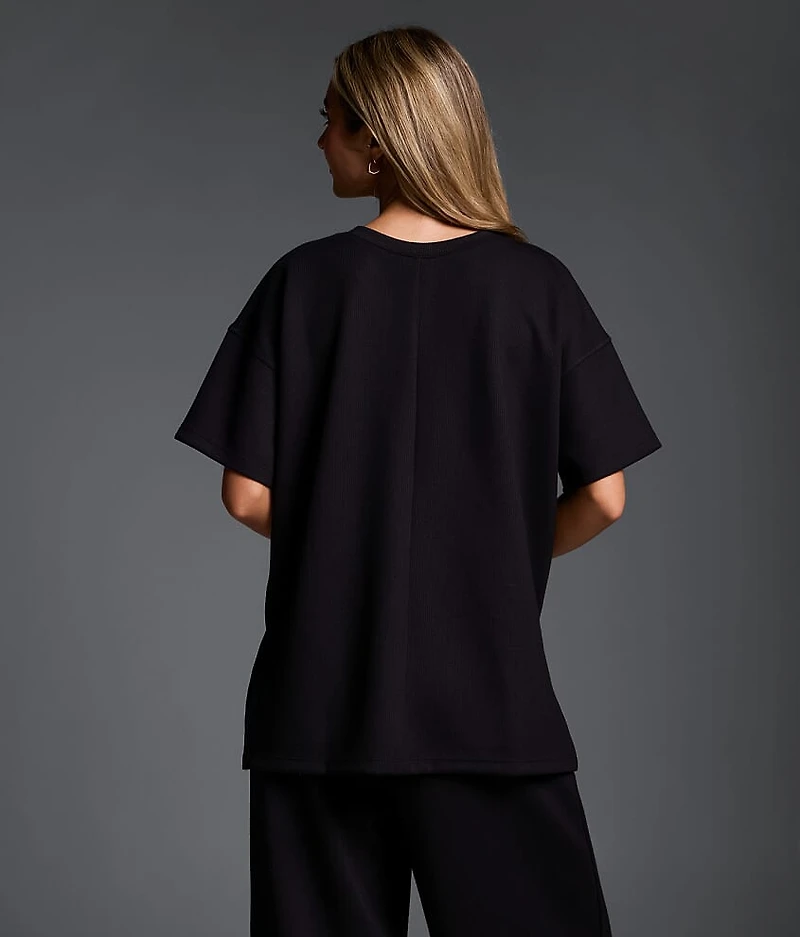 Oversized Rib Knit T-Shirt