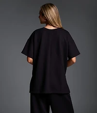 Oversized Rib Knit T-Shirt