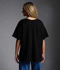 Oversized Rib Knit T-Shirt