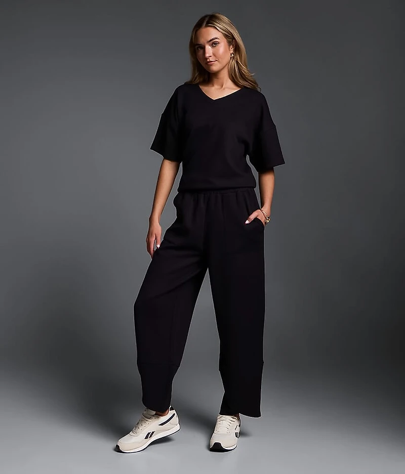 Oversized Rib Knit T-Shirt