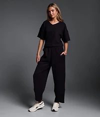 Oversized Rib Knit T-Shirt
