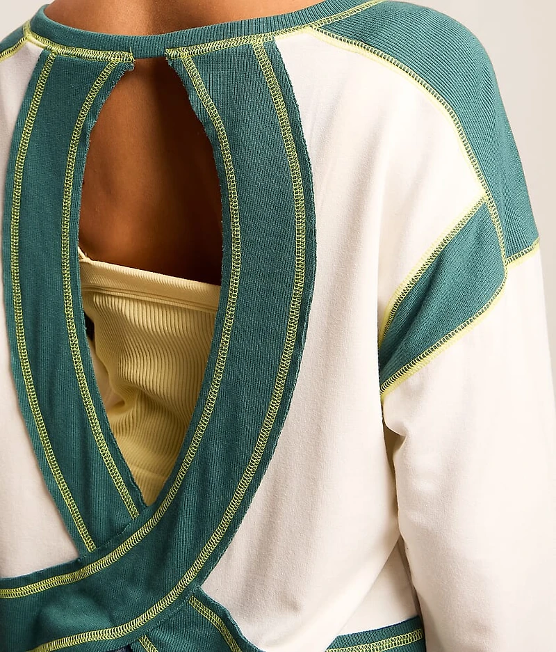 Open Back Color Block Top