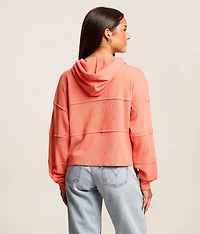 Pieced Waffle Knit Hoodie