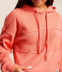 Pieced Waffle Knit Hoodie