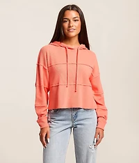 Pieced Waffle Knit Hoodie