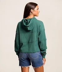 Pieced Waffle Knit Hoodie