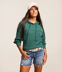 Pieced Waffle Knit Hoodie