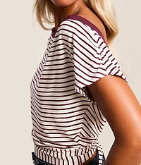 Striped Top With Detachable Scarf