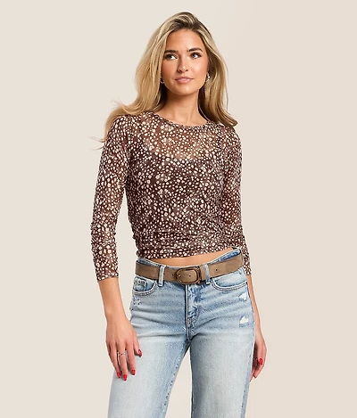 Doe Print Mesh Top