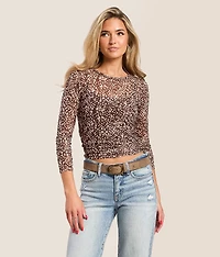 Doe Print Mesh Top