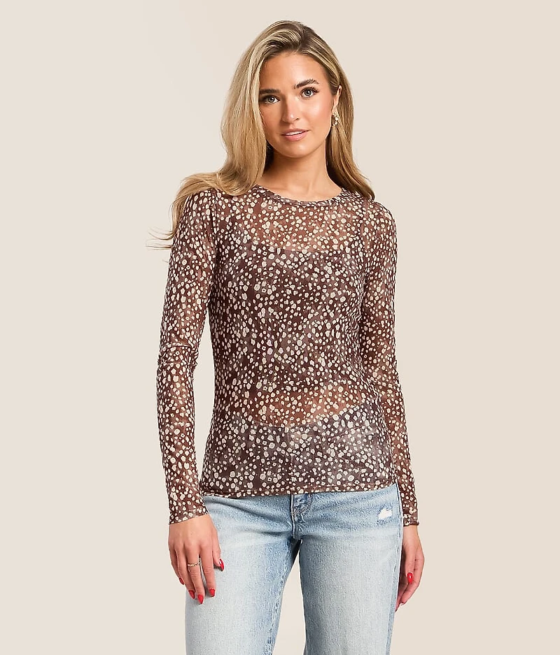 Doe Print Mesh Top