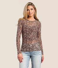 Doe Print Mesh Top