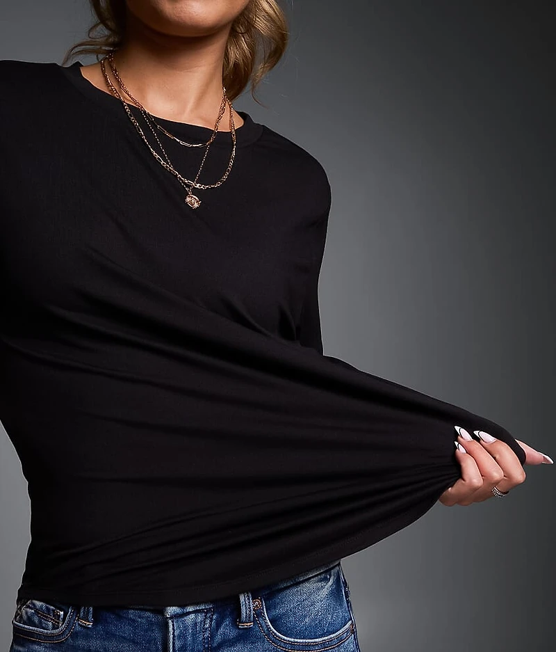 Solid Knit T-Shirt