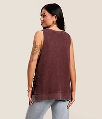 Washed Waffle Knit Tank Top