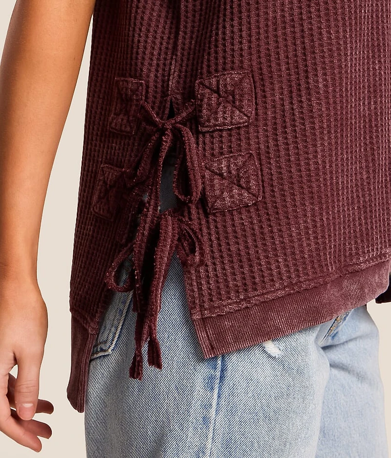 Washed Waffle Knit Tank Top