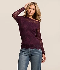 Scalloped Lace Off The Shoulder Top