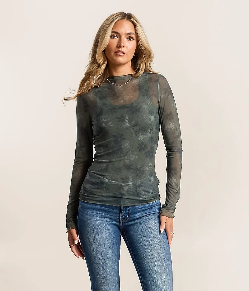 Floral Mesh Top