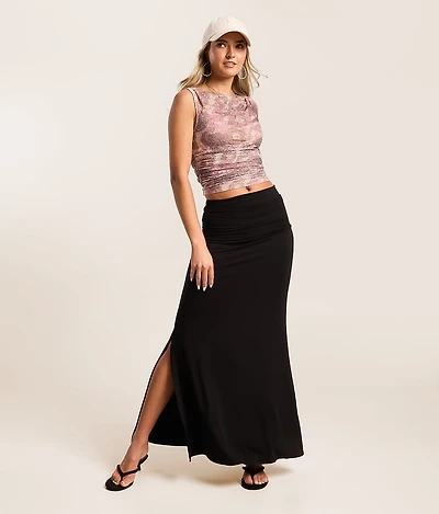 Foldover Maxi Skirt