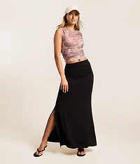 Foldover Maxi Skirt