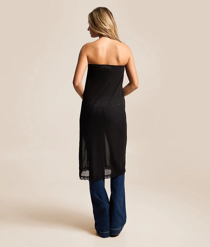 Mesh Maxi Slip Skirt