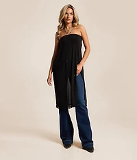 Mesh Maxi Slip Skirt