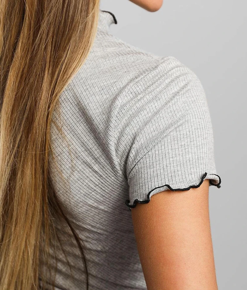Ribbed Mock Neck Top