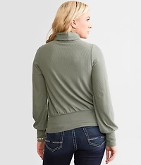 Turtleneck Keyhole Top