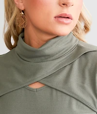 Turtleneck Keyhole Top