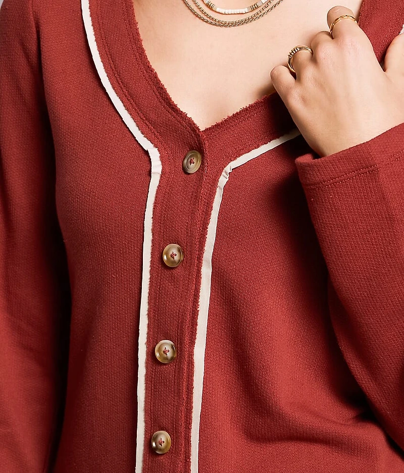Contrast Trim Cardigan