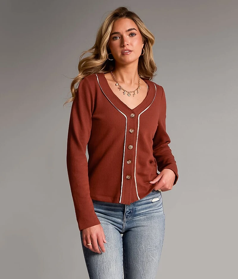 Contrast Trim Cardigan
