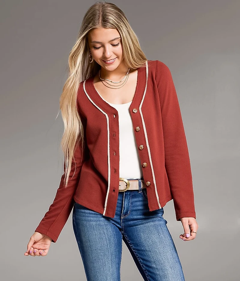 Contrast Trim Cardigan