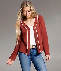 Contrast Trim Cardigan