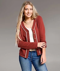 Contrast Trim Cardigan