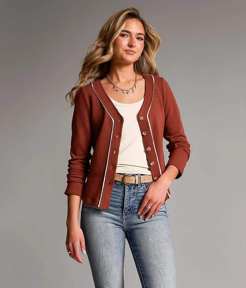 Contrast Trim Cardigan
