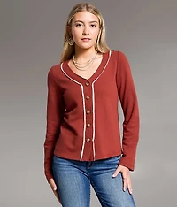 Contrast Trim Cardigan