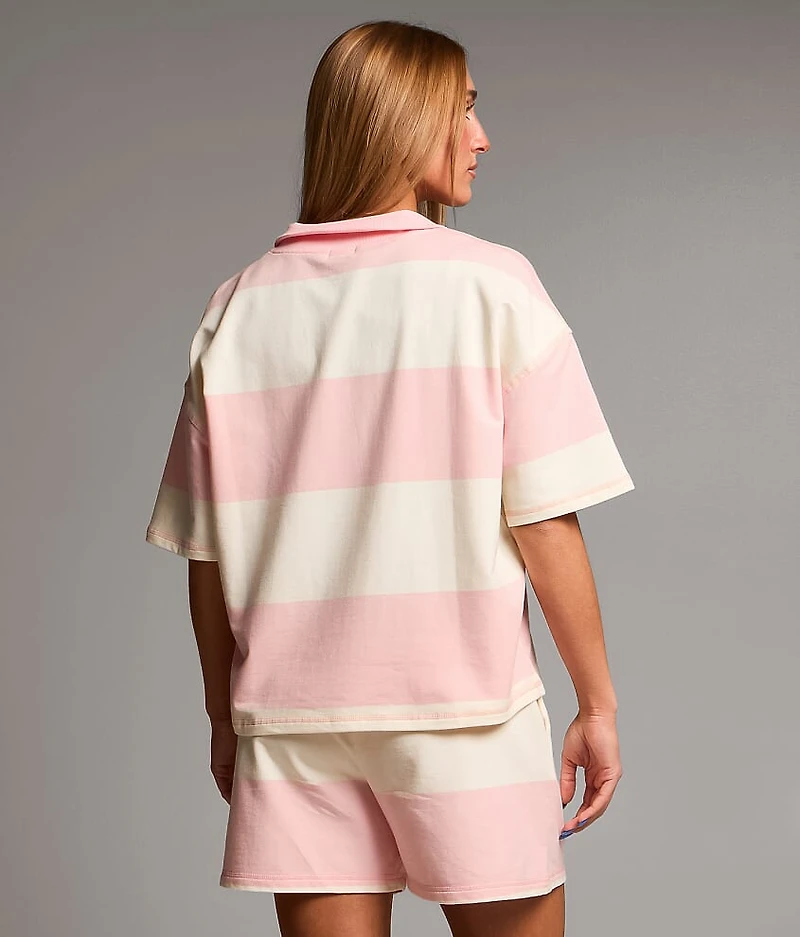 Striped Quarter Zip Pullover