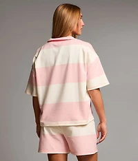 Striped Quarter Zip Pullover