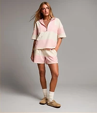 Striped Quarter Zip Pullover