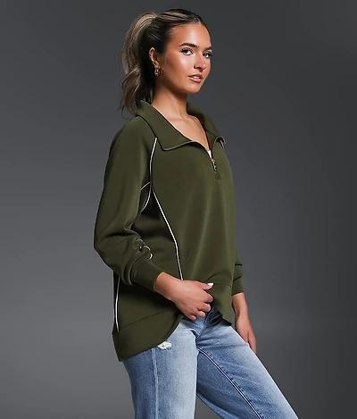 Contrast Trim Pullover