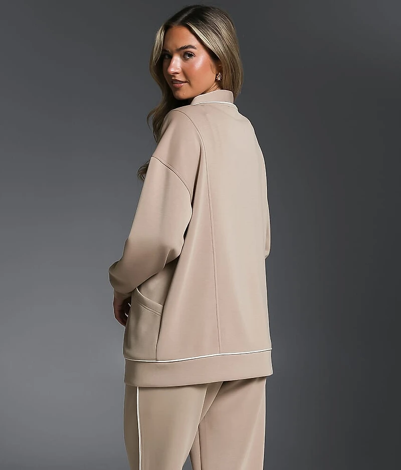Contrast Trim Cardigan