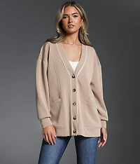 Contrast Trim Cardigan