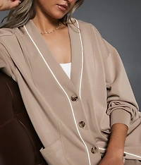 Contrast Trim Cardigan