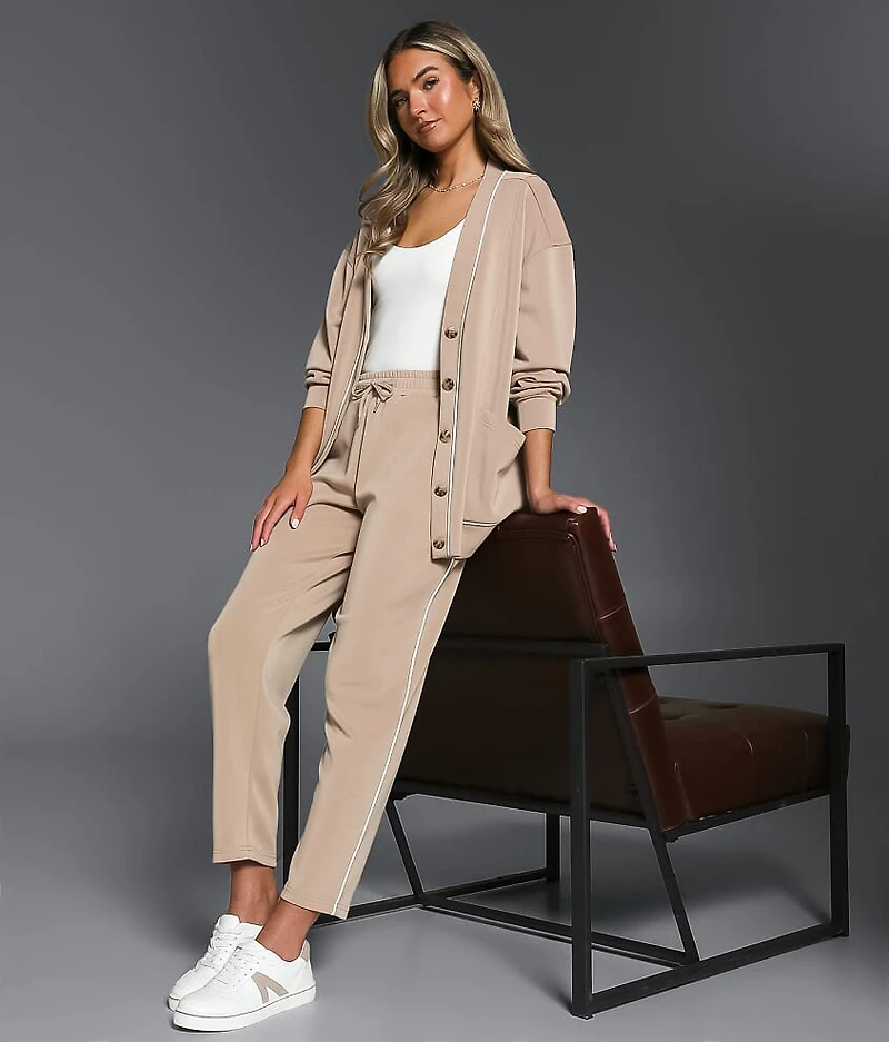 Contrast Trim Cardigan