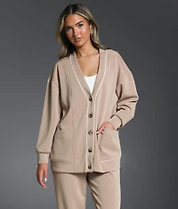 Contrast Trim Cardigan